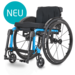 The first folding wheelchair with open frame and swingaway legrests.